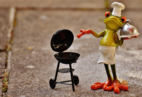 chef grilling smoker