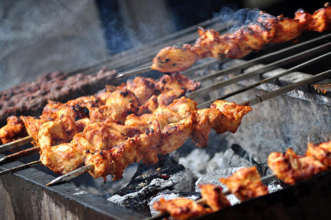 tofu skewers on grill